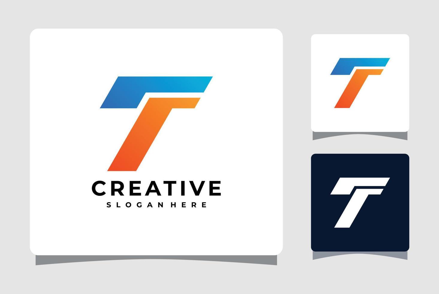 inspiração de design de modelo de logotipo letra t vetor