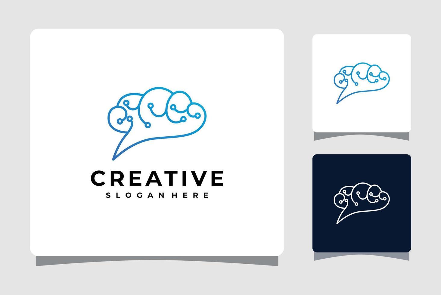 inspiração de design de modelo de logotipo de tecnologia cerebral vetor