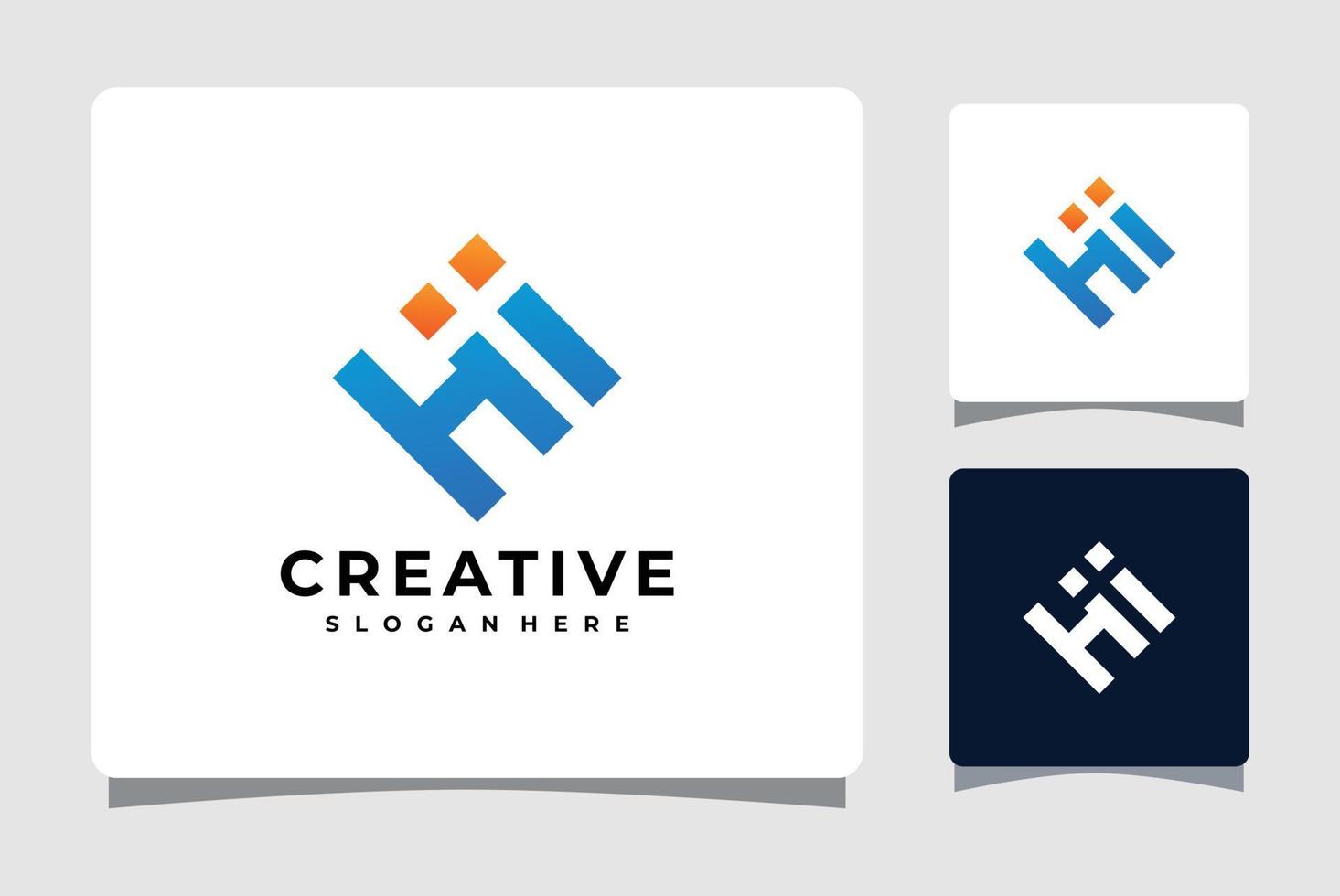 inspiração de design de modelo de logotipo de geometria carta oi vetor