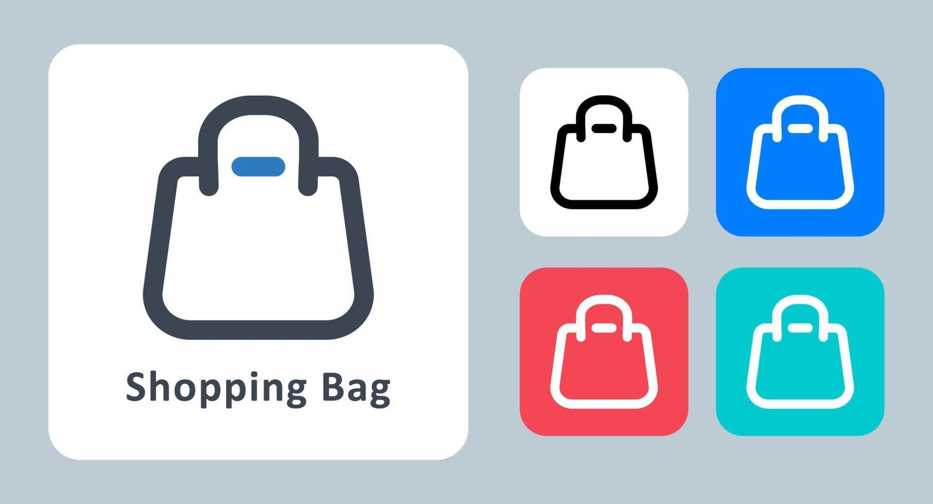 ícone de sacola de compras - ilustração vetorial. saco, compras, compra, comprar, comprar, comprar, varejo, linha, contorno, plano, ícones. vetor