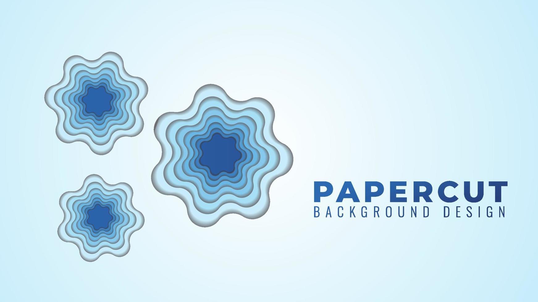 ilustração vetorial de camadas de papercut buraco ondulado. modelo de design abstrato. tema de cor gradiente azul. vetor