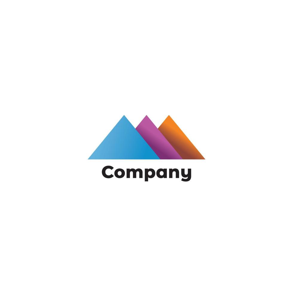 montanha, triângulo, modelo de design de logotipo esportivo, conceito de logotipo colorido vetor