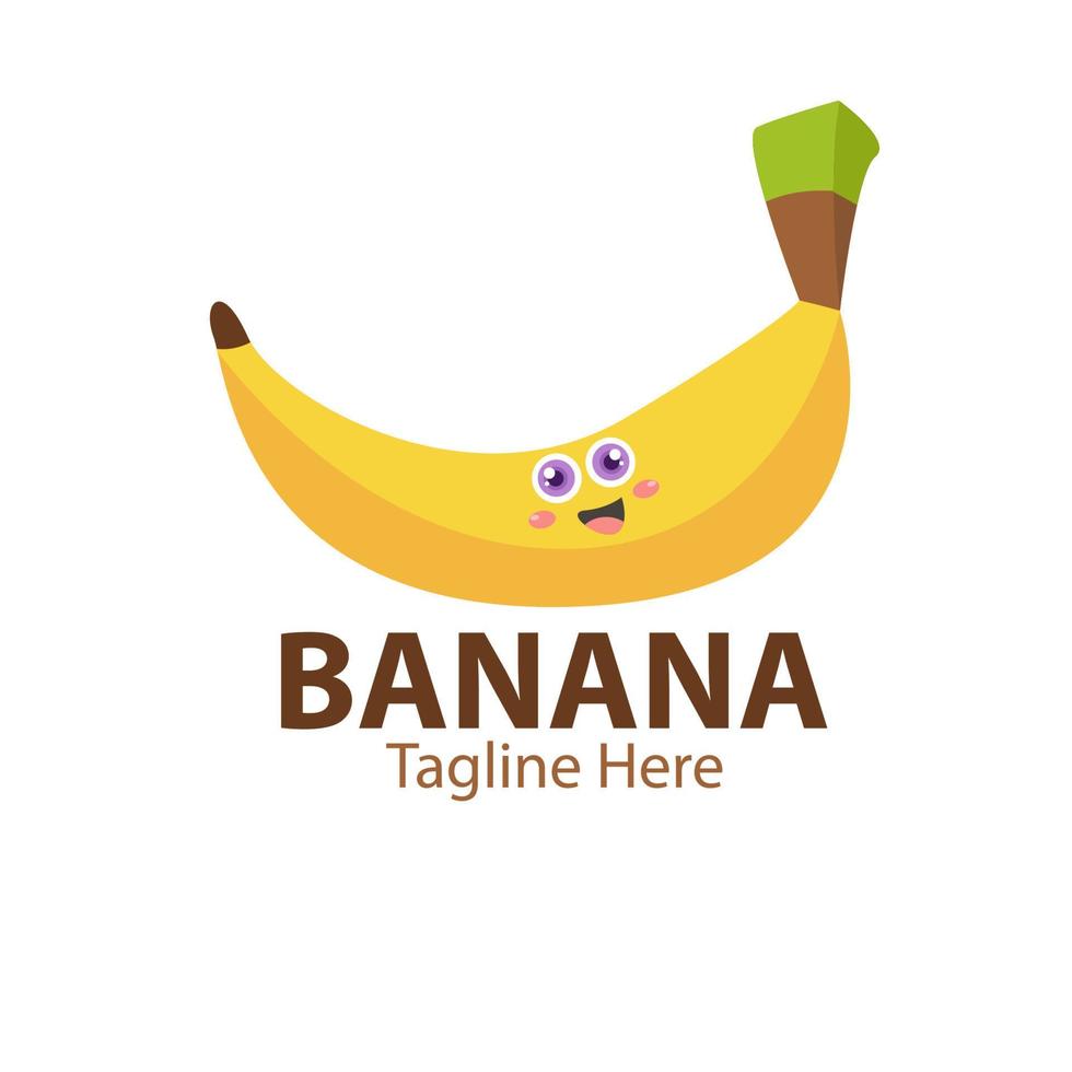 logotipo para o seu negócio com personagem de banana fofa vetor