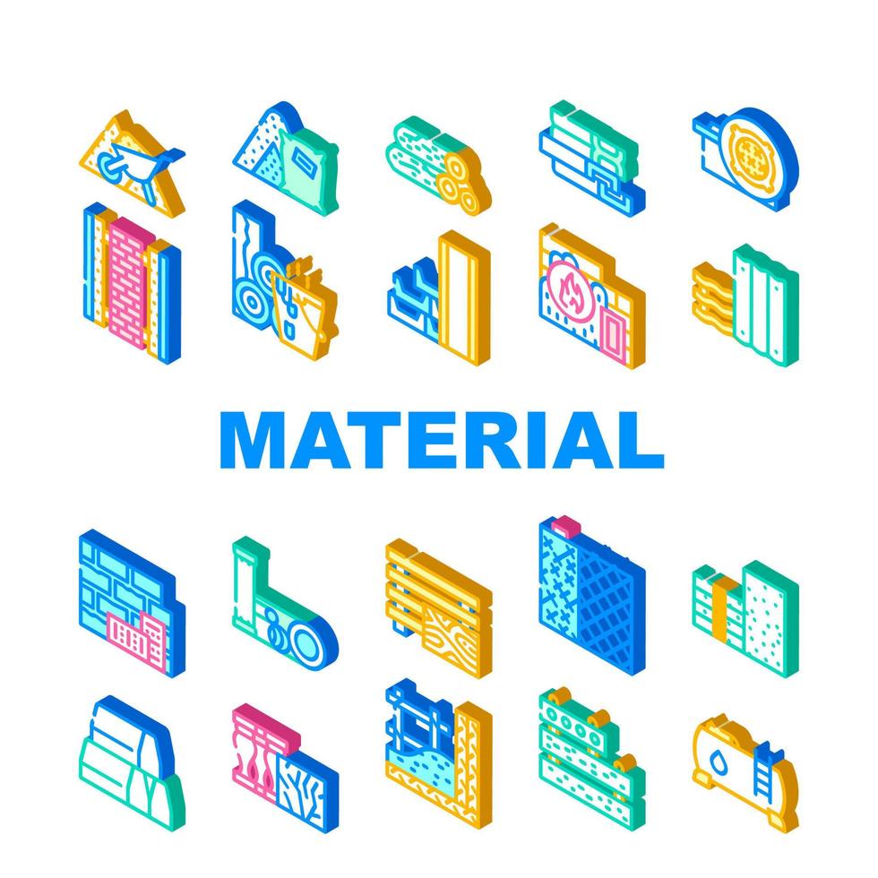 vetor de conjunto de ícones de coleção de material de construção