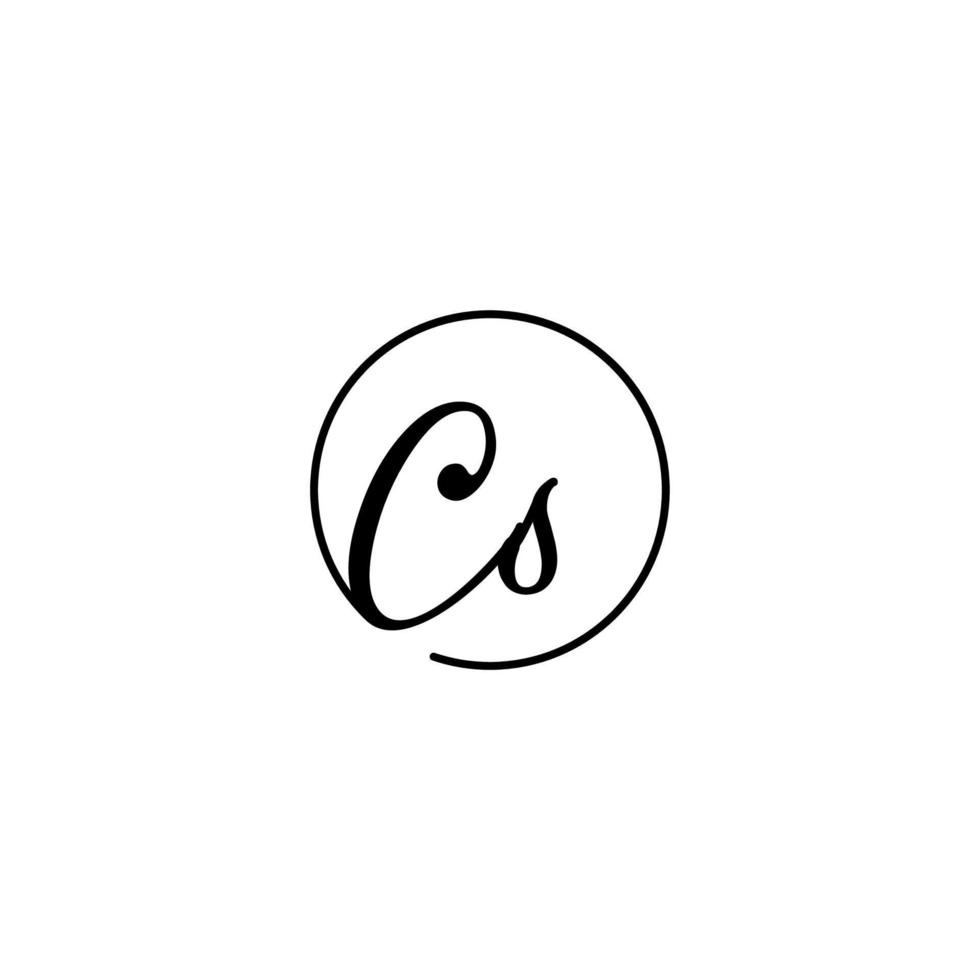 cs circle logotipo inicial melhor para beleza e moda no conceito feminino ousado vetor