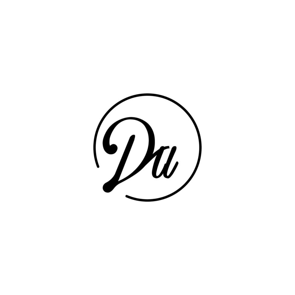 du circle logotipo inicial melhor para beleza e moda no conceito feminino ousado vetor