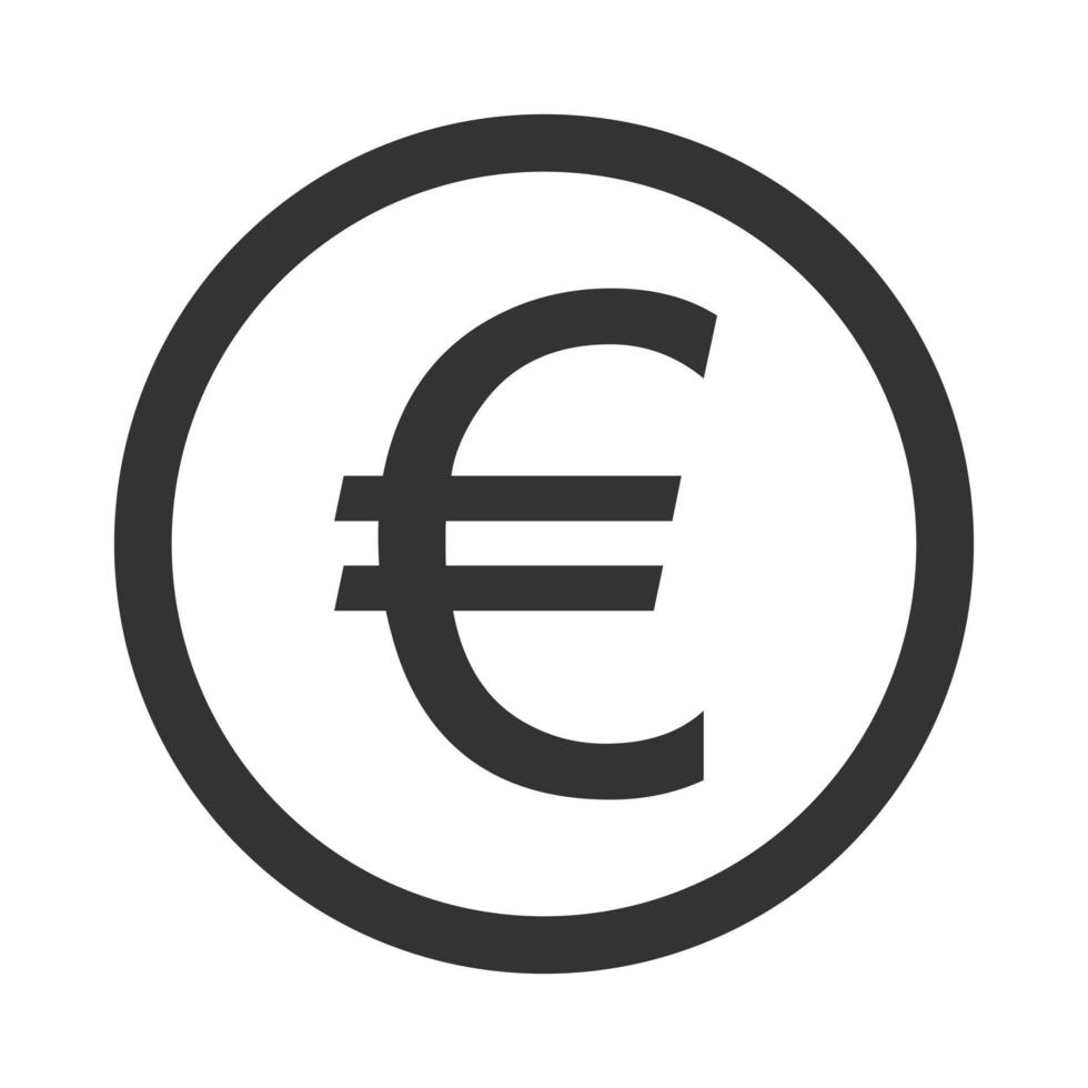 sinal do euro. símbolo de dinheiro. ilustração vetorial. vetor