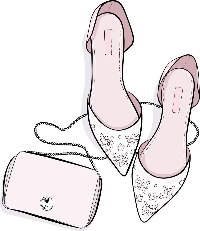 ilustração de sapatos planos de moda vetor