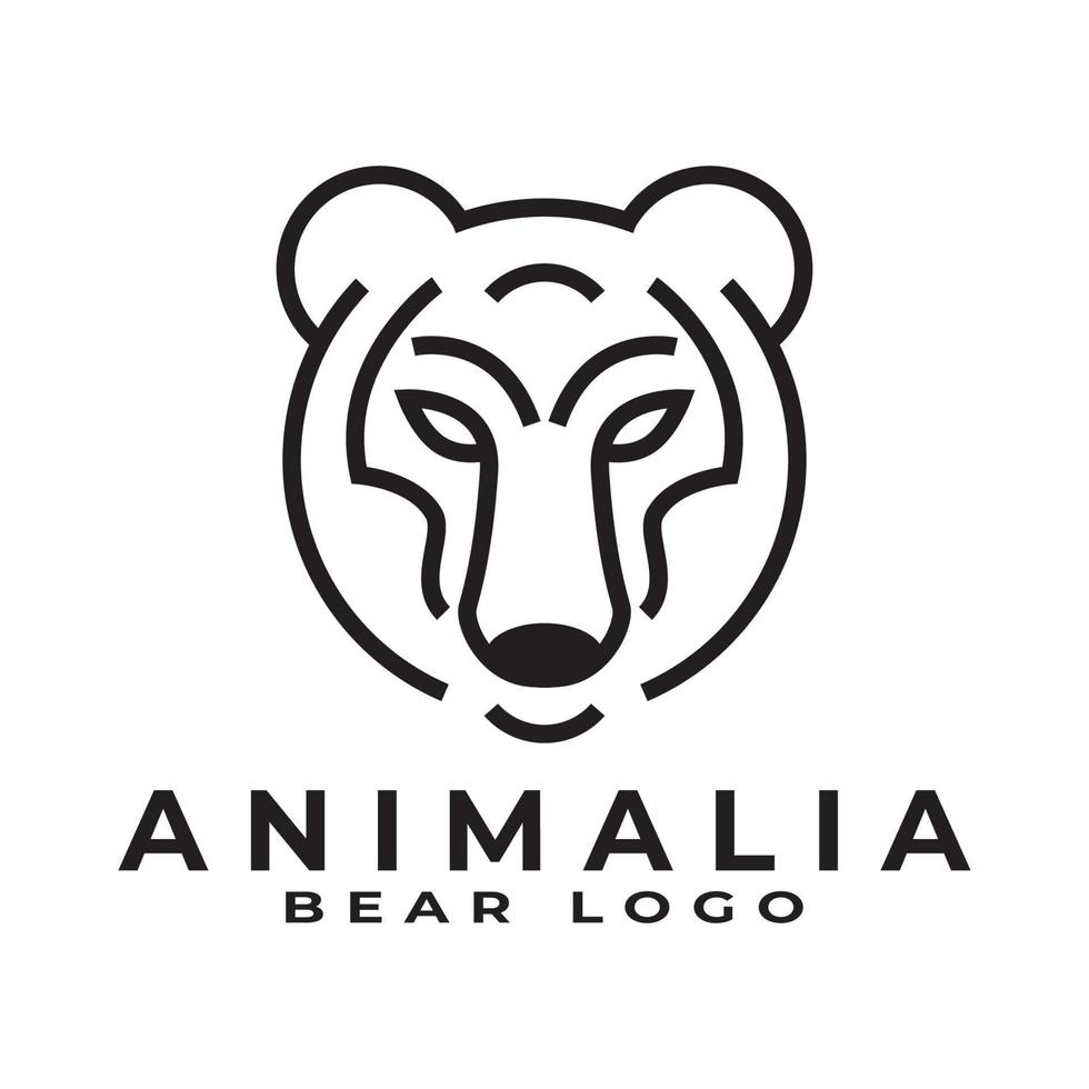 definir vetor de design de logotipo de urso monoline