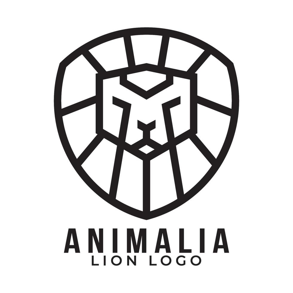 definir vetor de design de logotipo de leão monoline