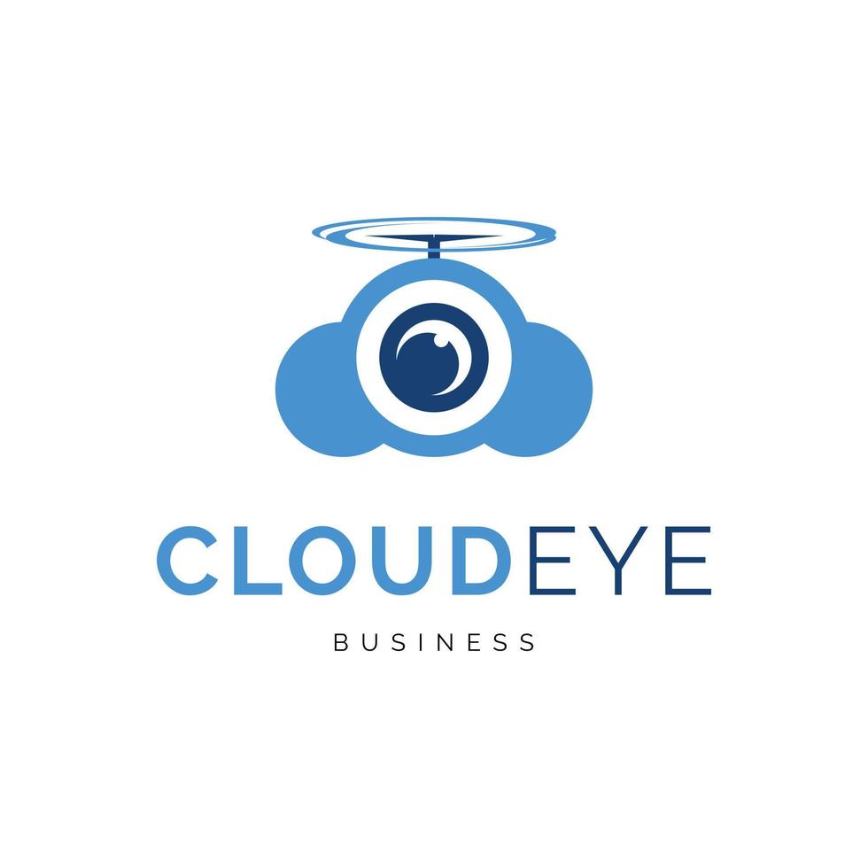 inspiração de design de logotipo de ícone de olho de nuvem vetor