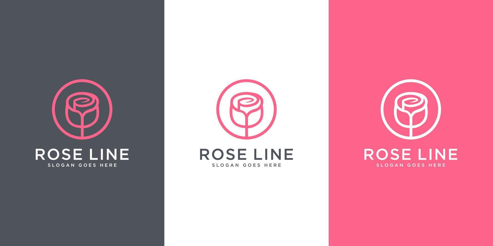 design de vetor de logotipo de flor rosa