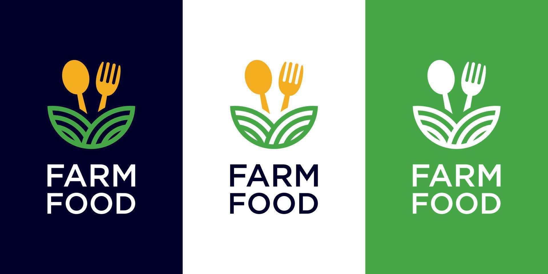 vetor de design de logotipo de comida de fazenda