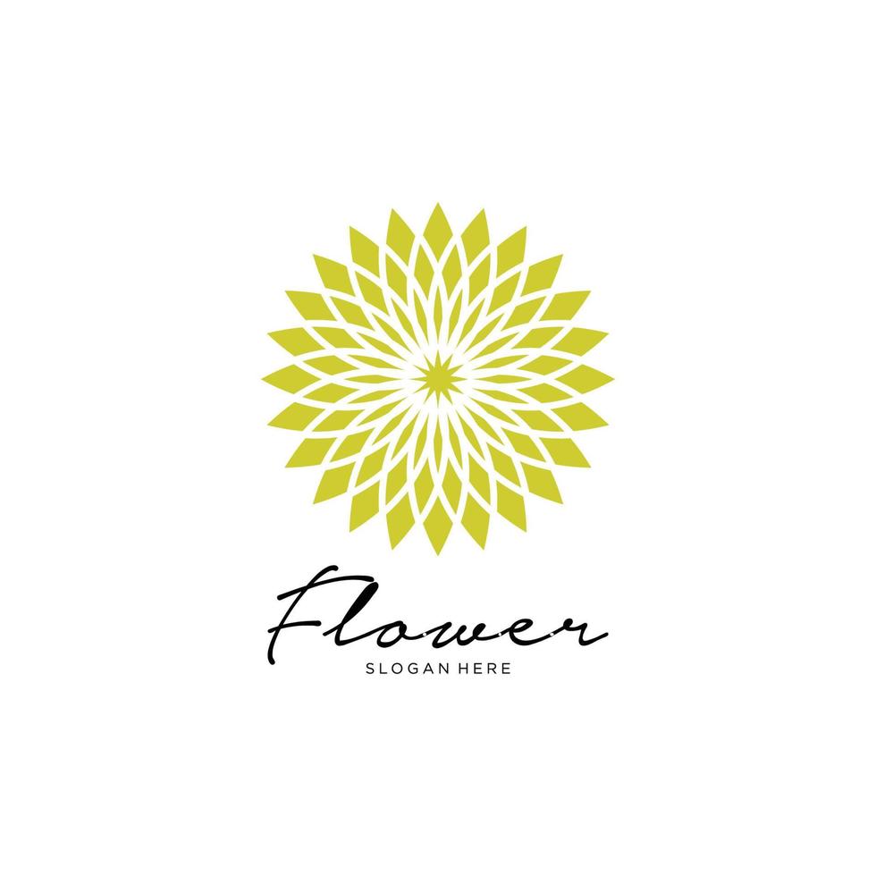resumo de design de logotipo de flor vetor