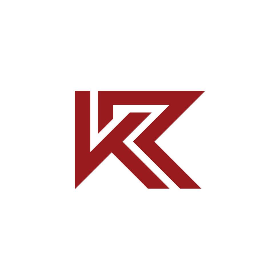 elementos de modelo de design de ícone de logotipo de letra kr vetor