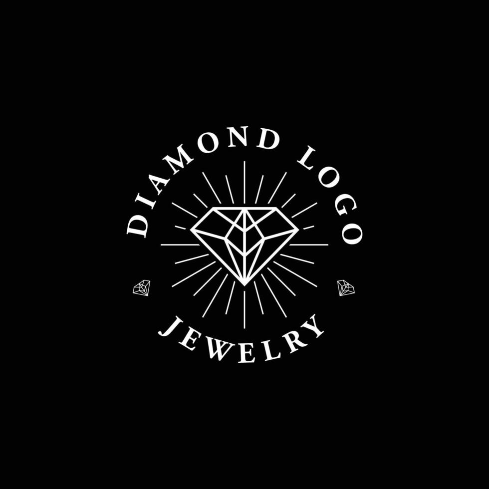 design de vetor de logotipo de diamante linha mono