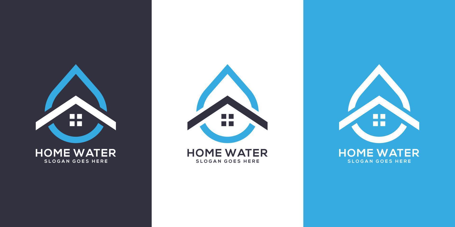 design de vetor de logotipo de casa de água