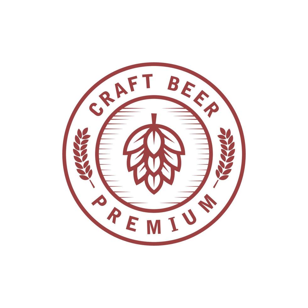 vetor premium do logotipo do emblema de fabricação de cerveja