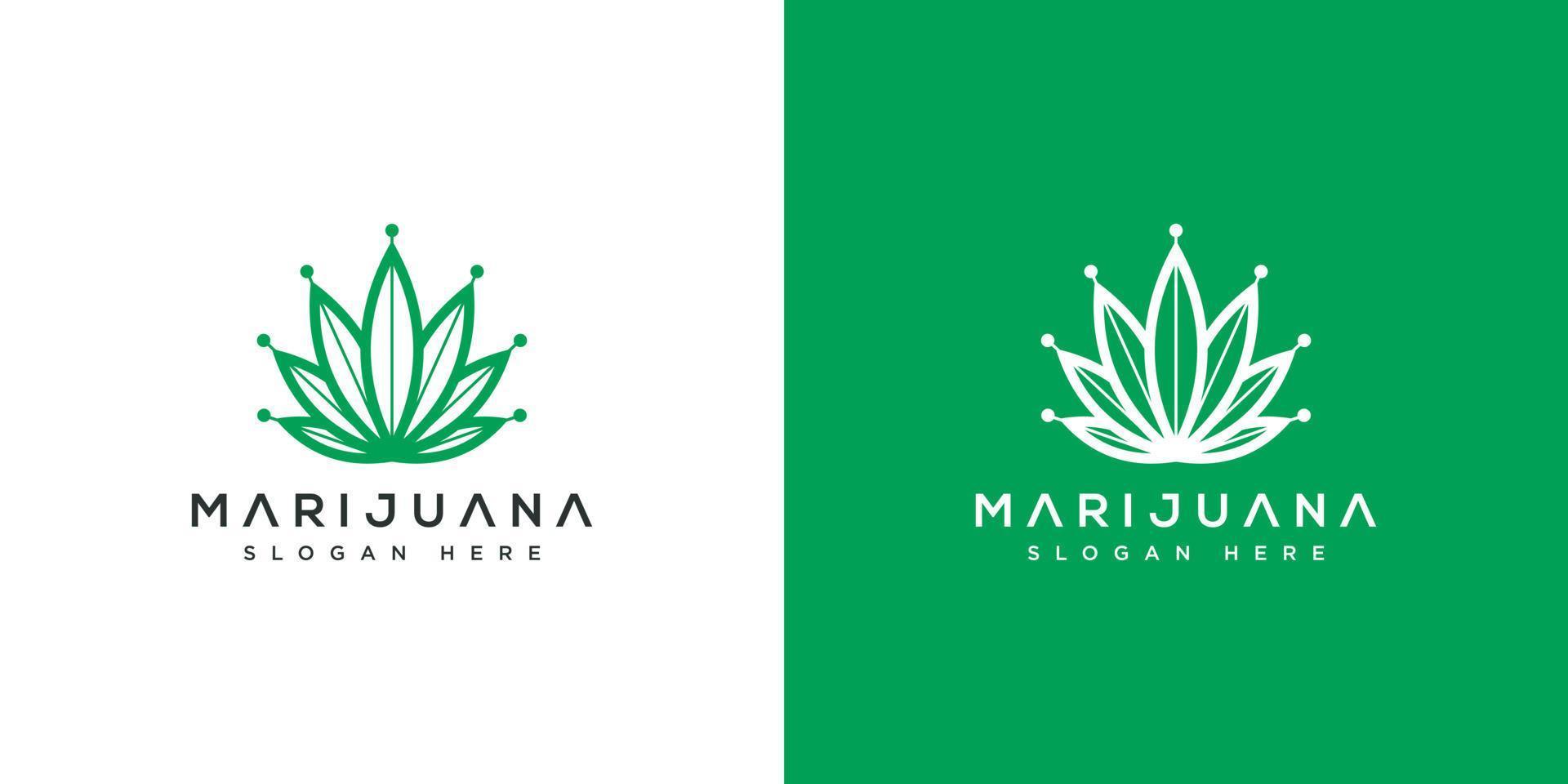 vetor de logotipo de folha de maconha de cannabis