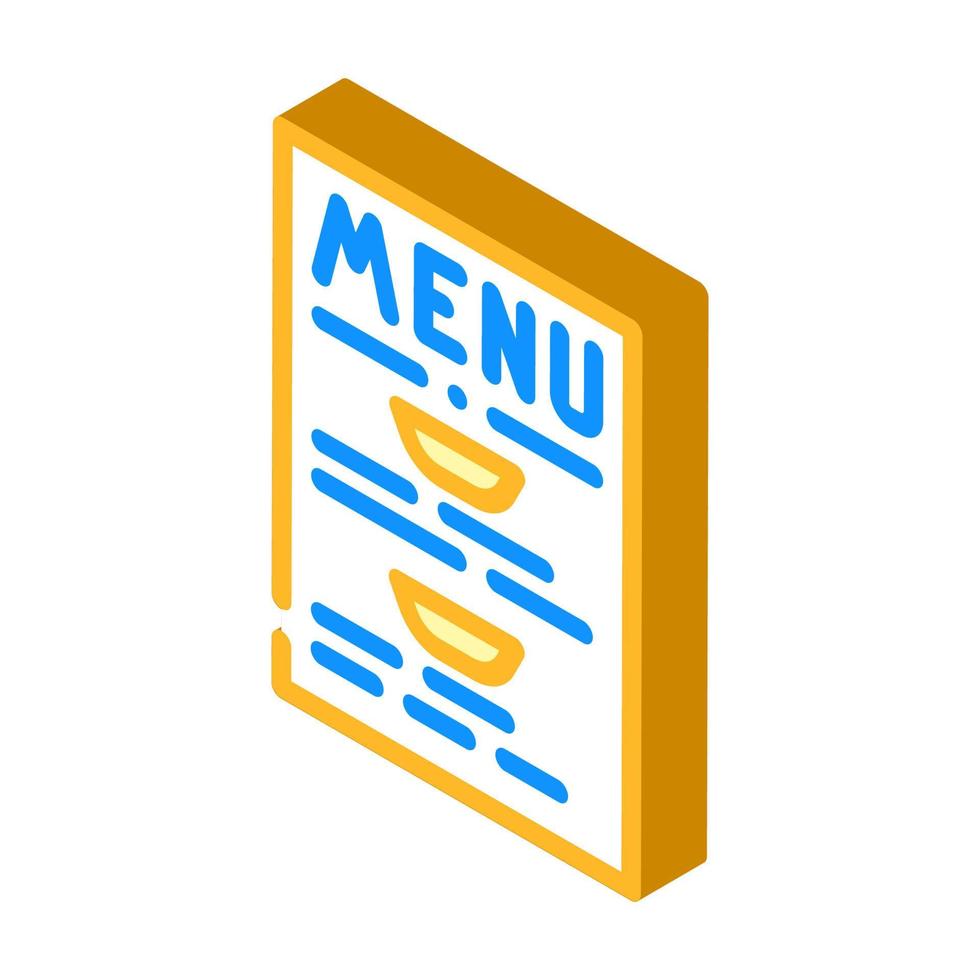 ilustração em vetor ícone isométrico de buffet de menu