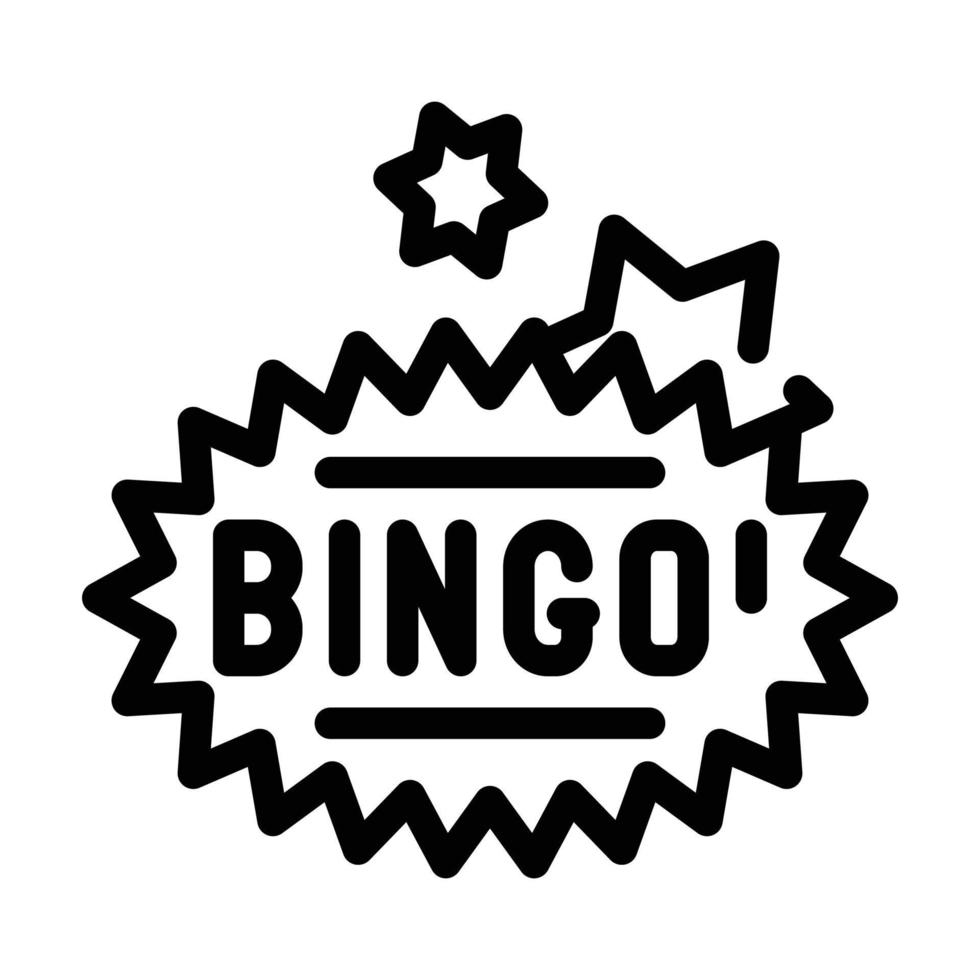 ilustração isolada de vetor de ícone de linha de jogo de bingo