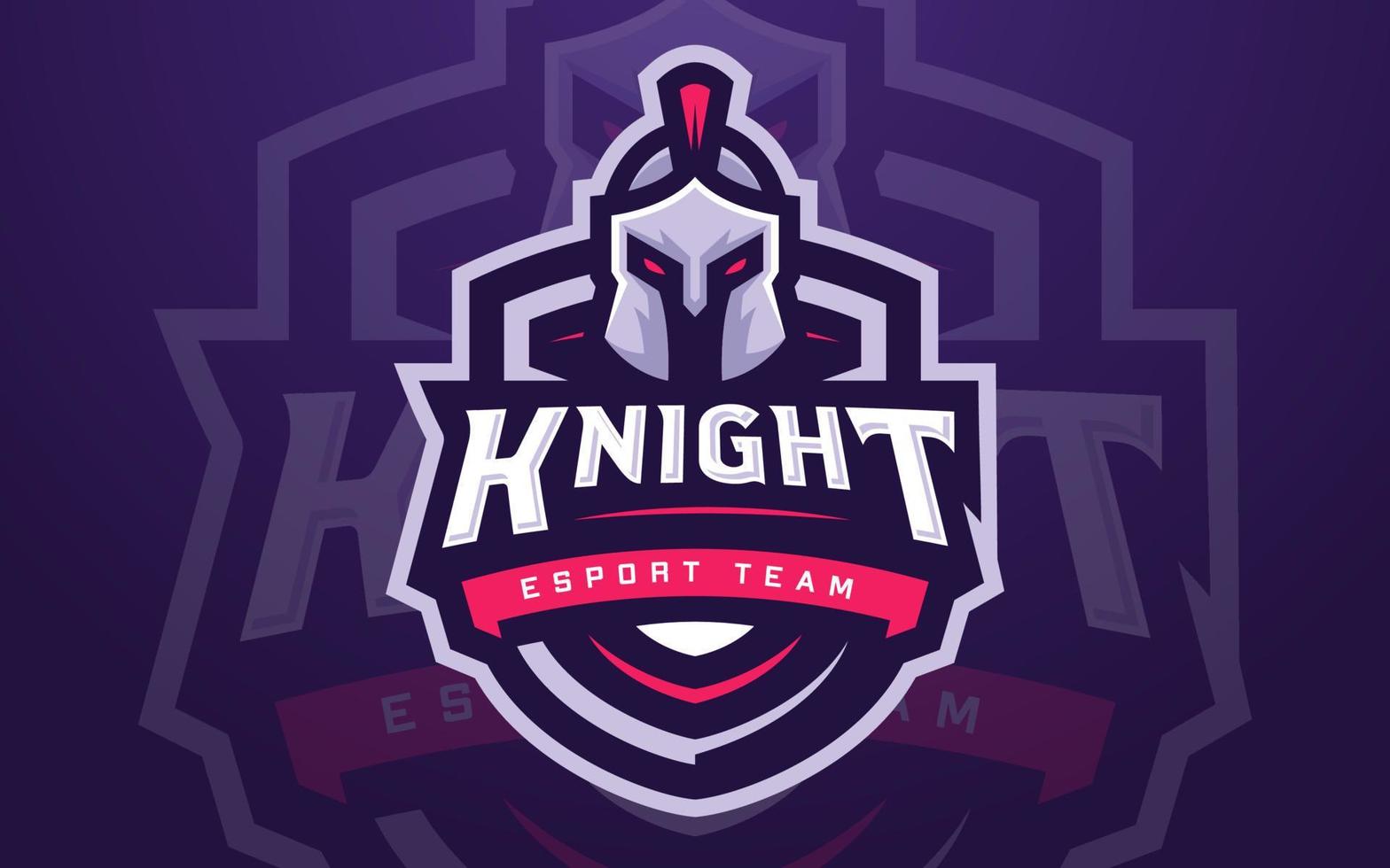 modelo de logotipo de esports de cavaleiro profissional para equipe de jogo ou torneio de jogos vetor