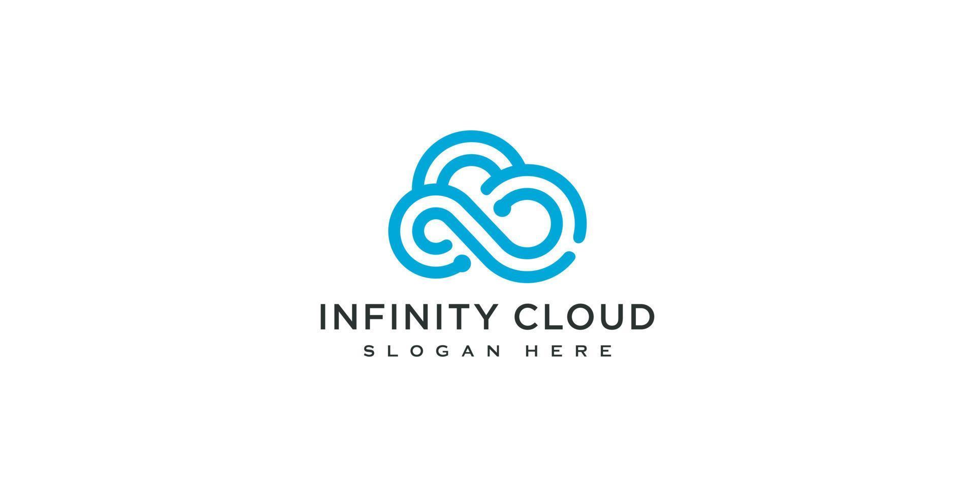 vetor de design de logotipo de nuvem infinita