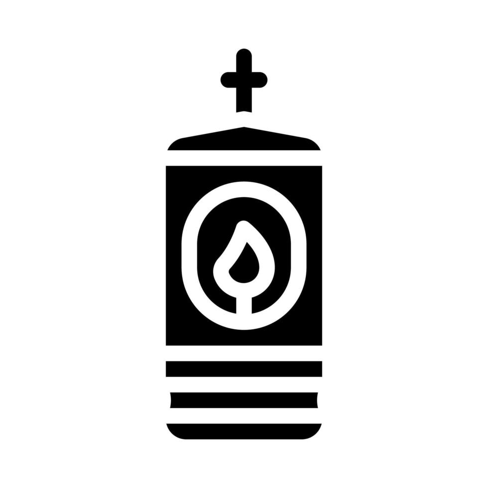 lâmpada com ilustração vetorial de ícone de glifo de vela acesa vetor