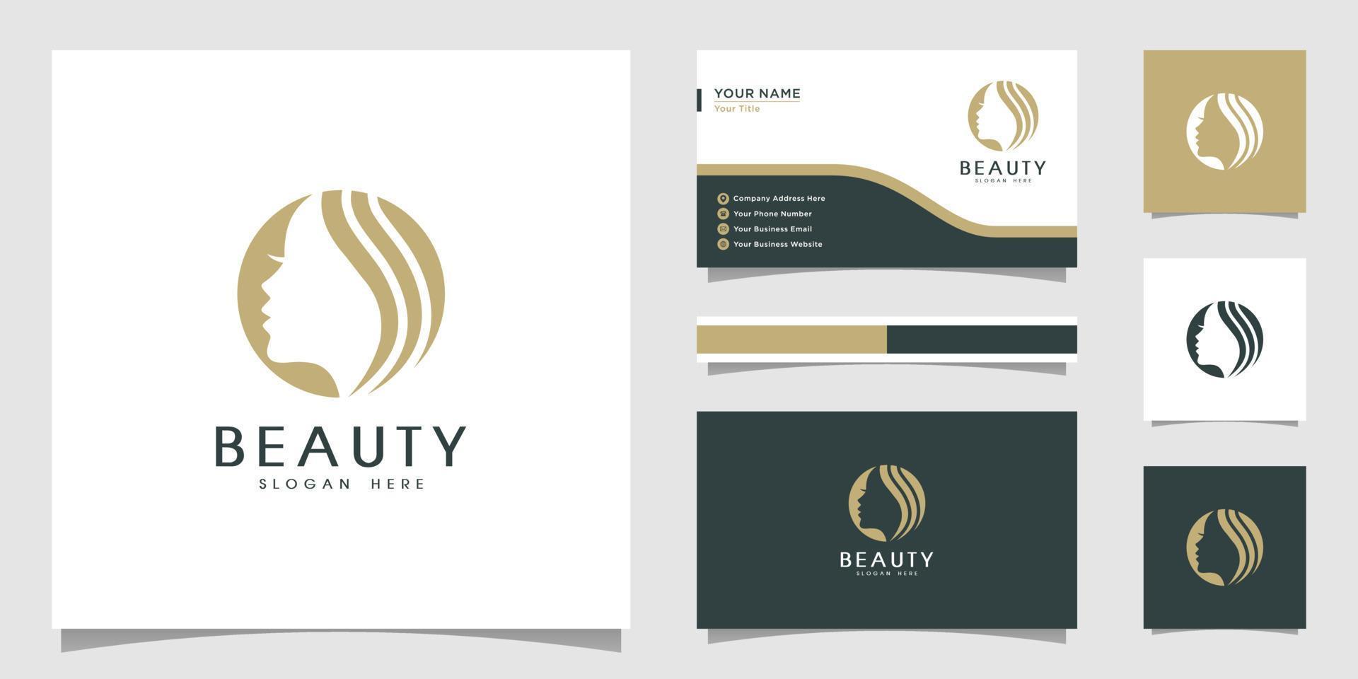 beleza natureza logotipo design de vetor premium