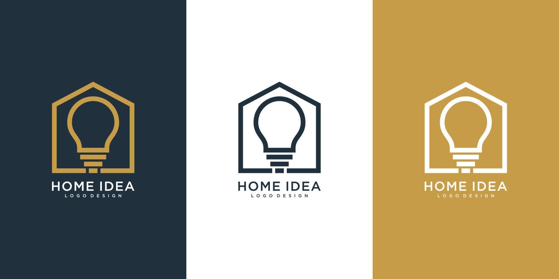 design de vetor de logotipo de ideia para casa