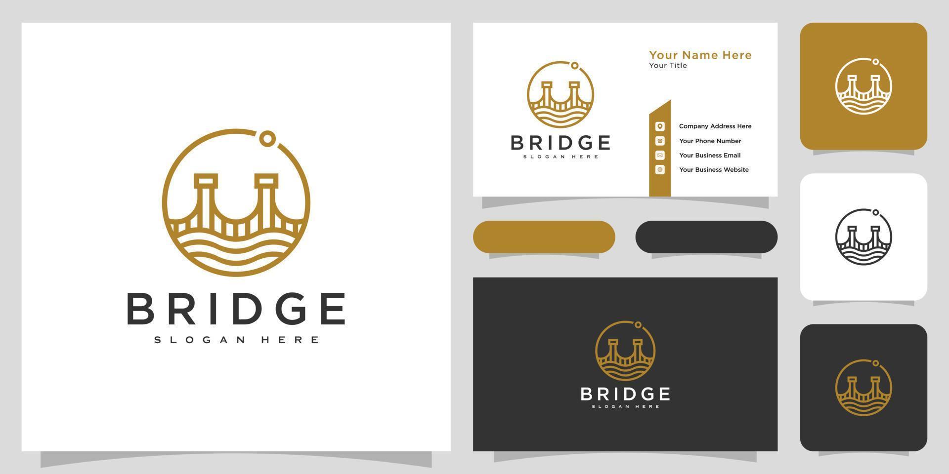 design de logotipo de arquitetura e construções de ponte vetor
