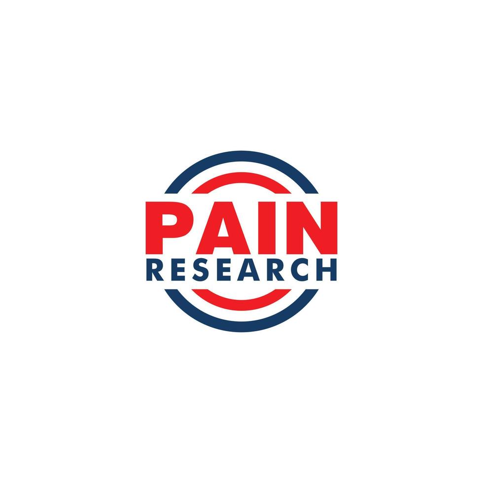 modelo de design de logotipo da empresa de pesquisa de dor, azul, vermelho, conceito de logotipo simples vetor