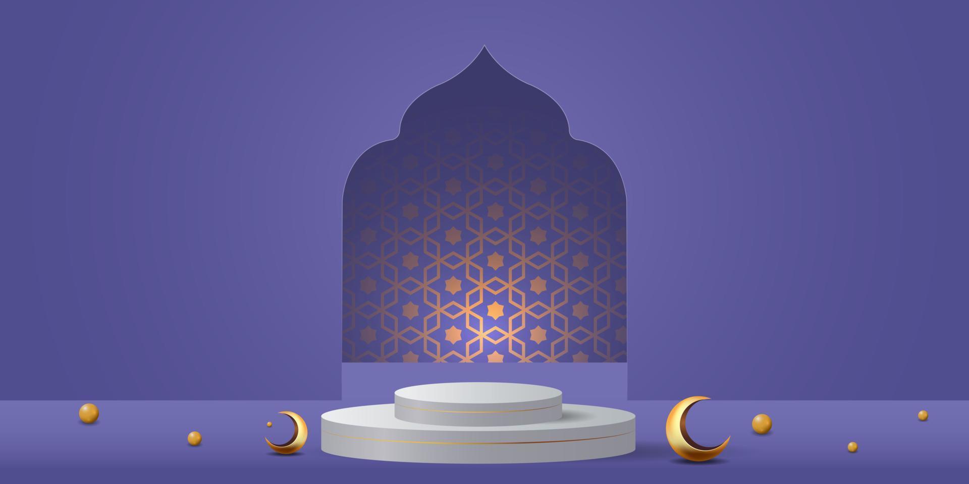 ilustração do projeto do fundo do banner ramadan kareem vetor