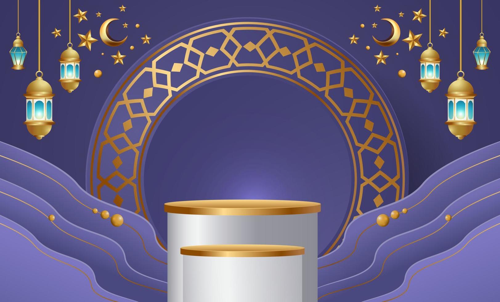 ilustração do projeto do fundo do banner ramadan kareem vetor