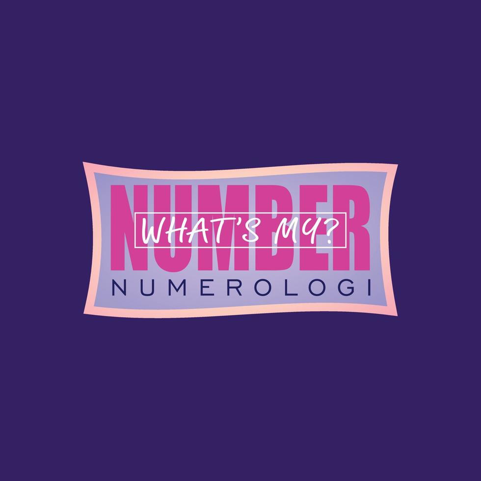 qual é o meu modelo de design de logotipo de número, conceito de logotipo de numerologi, rosa, roxo, violeta vetor