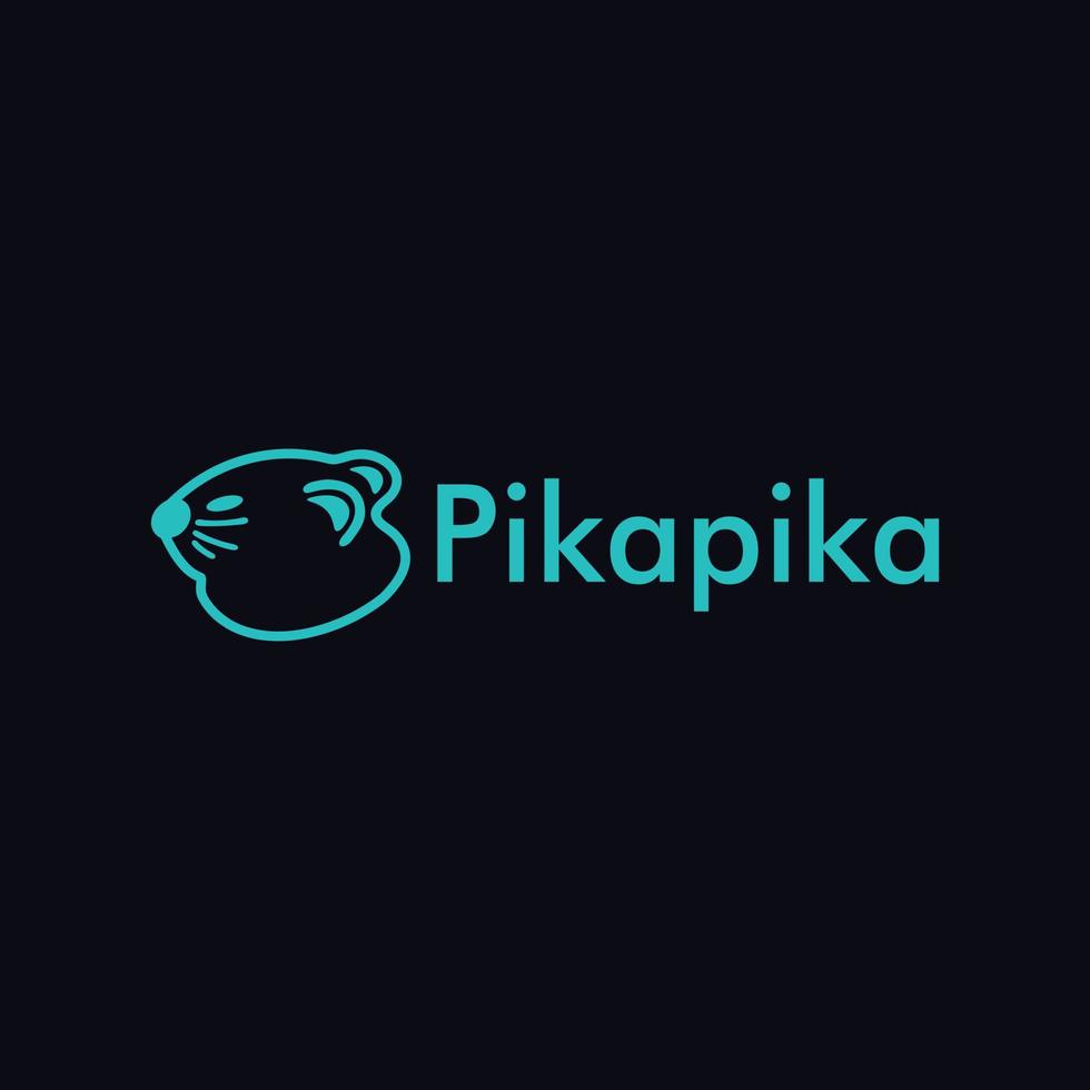 modelo de design de logotipo pika pika, conceito de logotipo animal, tosca azul, simples e limpo vetor