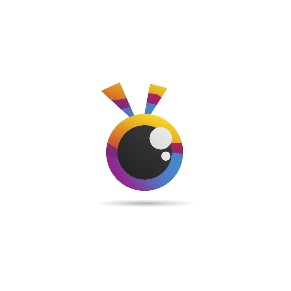 modelo de design de logotipo de olho colorido, conceito de logotipo da empresa, ícone vetorial, azul, rosa, amarelo, violeta, puple vetor