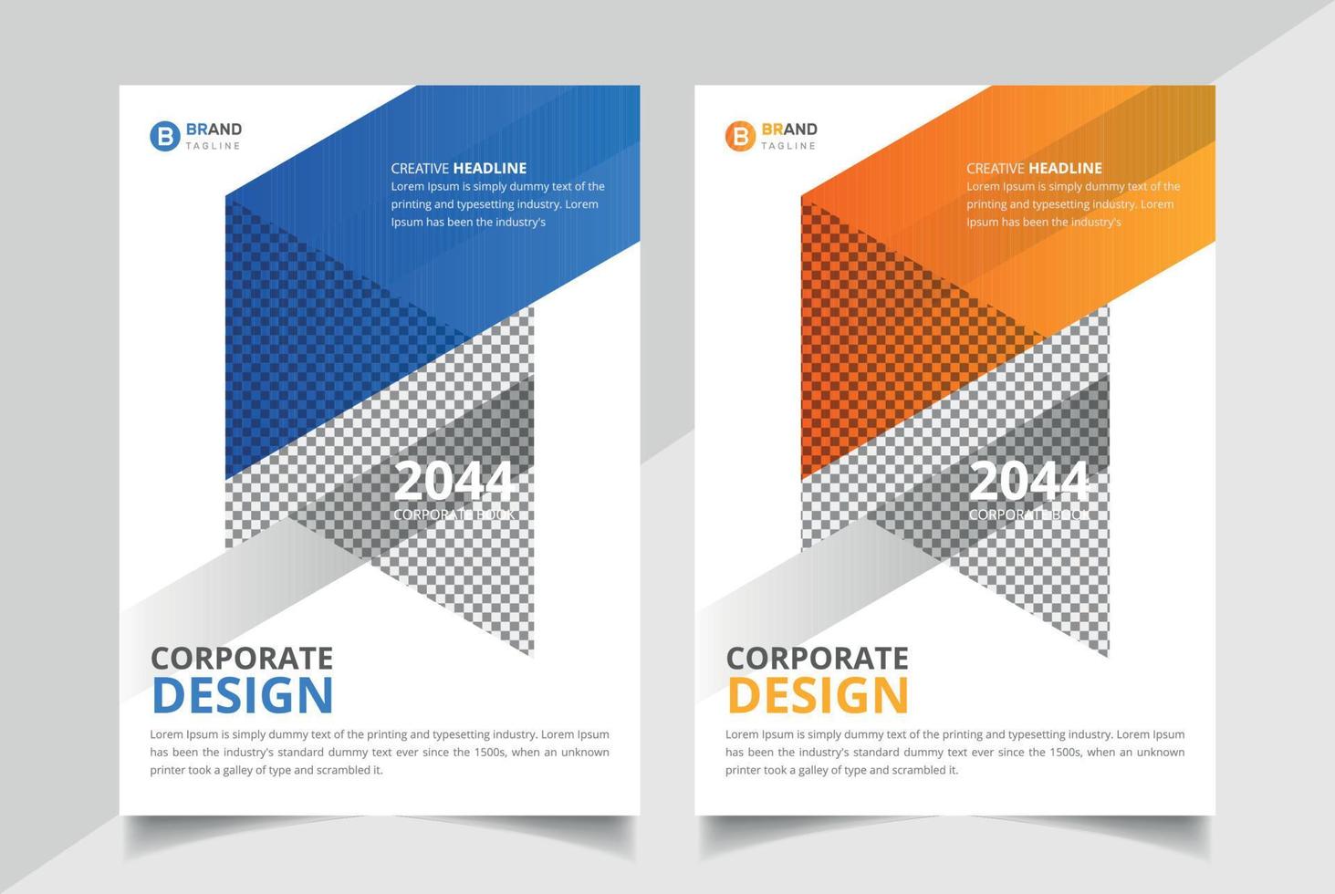 design de capa de livro de negócios corporativos ou relatório anual ou modelo de vetor de livreto