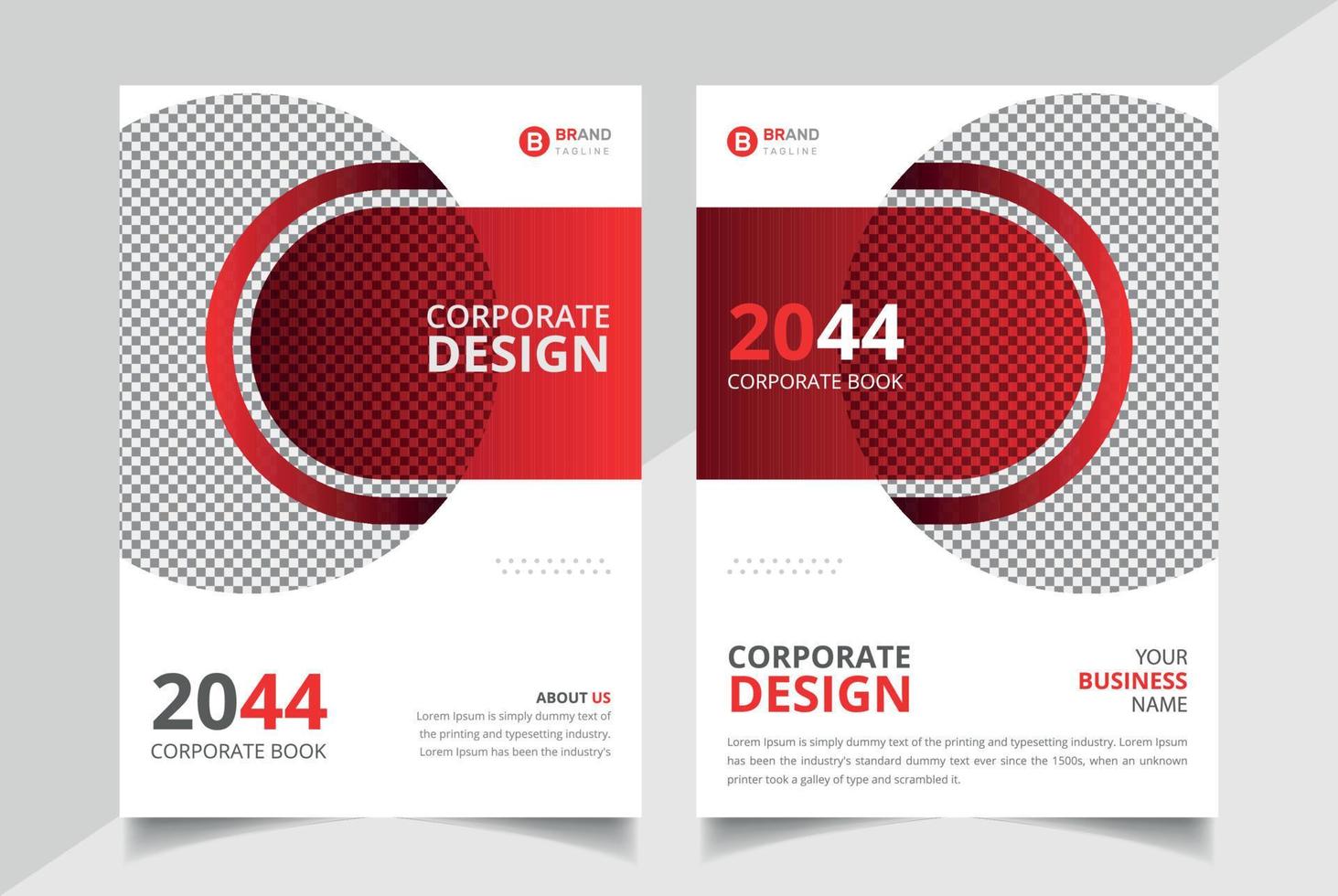 design de capa de livro de negócios corporativos ou relatório anual ou modelo de vetor de livreto