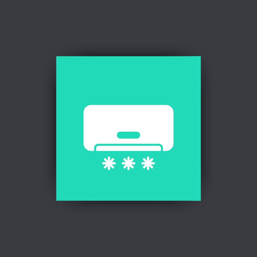 pictograma de ar condicionado, ícone plano na praça, ilustração vetorial vetor