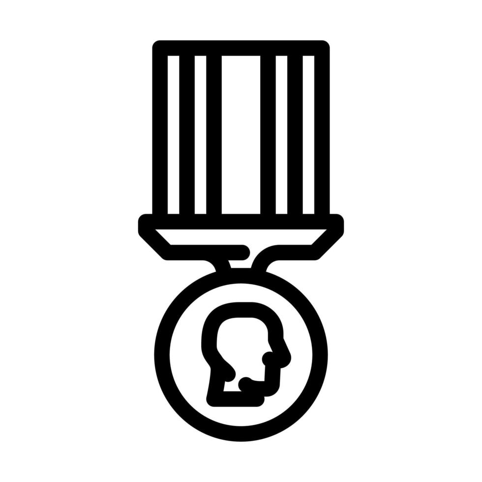 ilustração vetorial de ícone de linha de medalha de soldado vetor