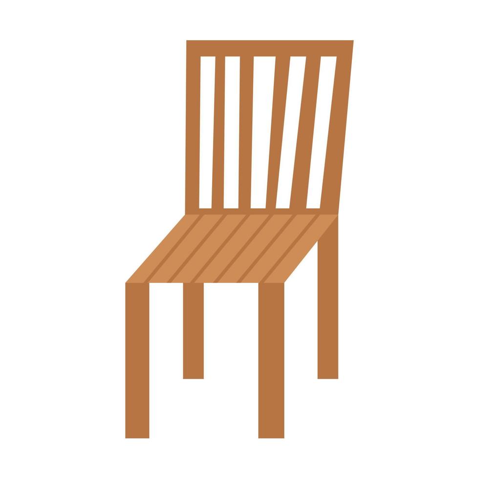 ilustração em vetor de cadeira de madeira em fundo branco.