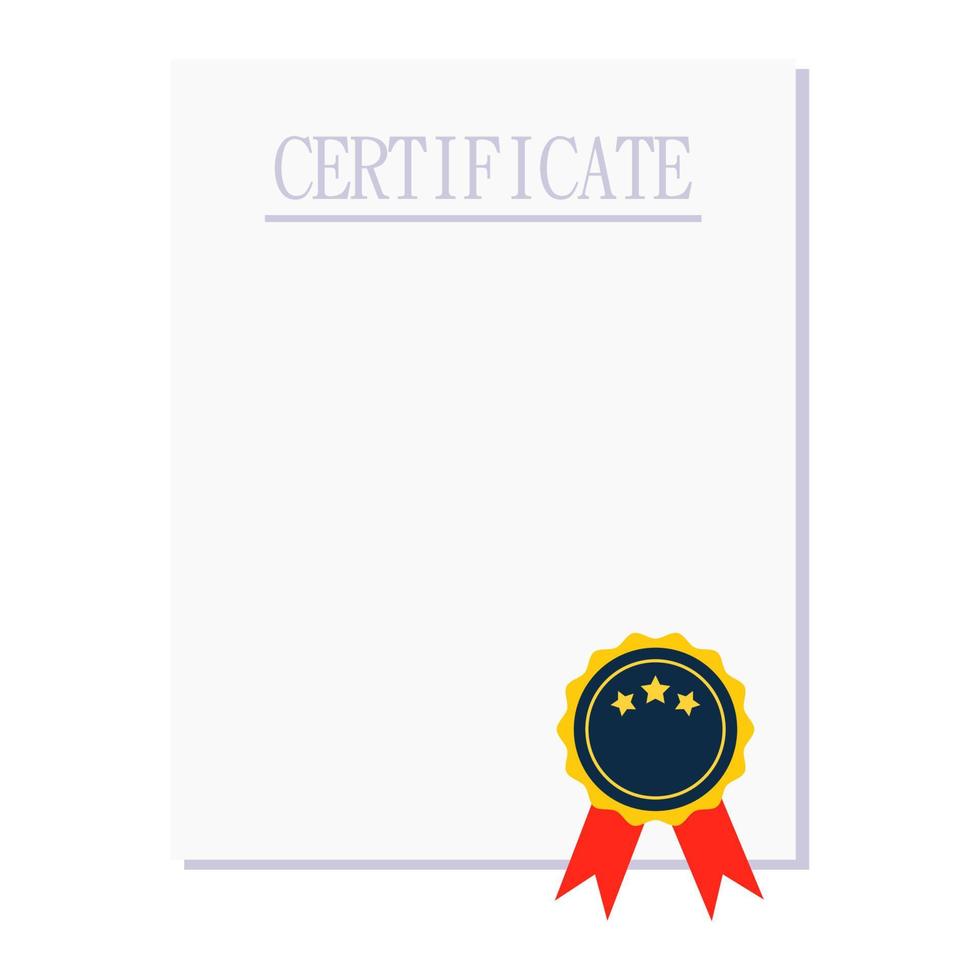 modelo de documento de certificado de desenho animado ilustração de objeto isolado em vetor