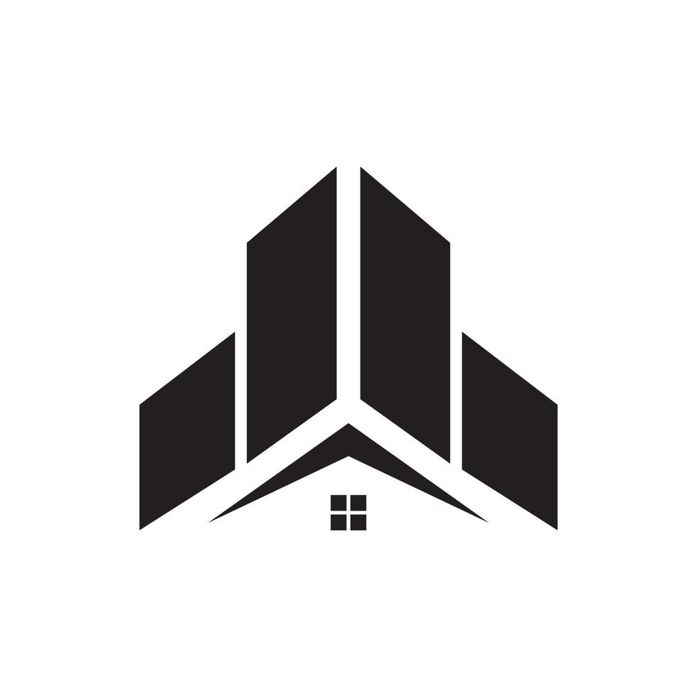 imóvel residencial com design de logotipo de construção de telhado vetor gráfico símbolo ícone ilustração ideia criativa