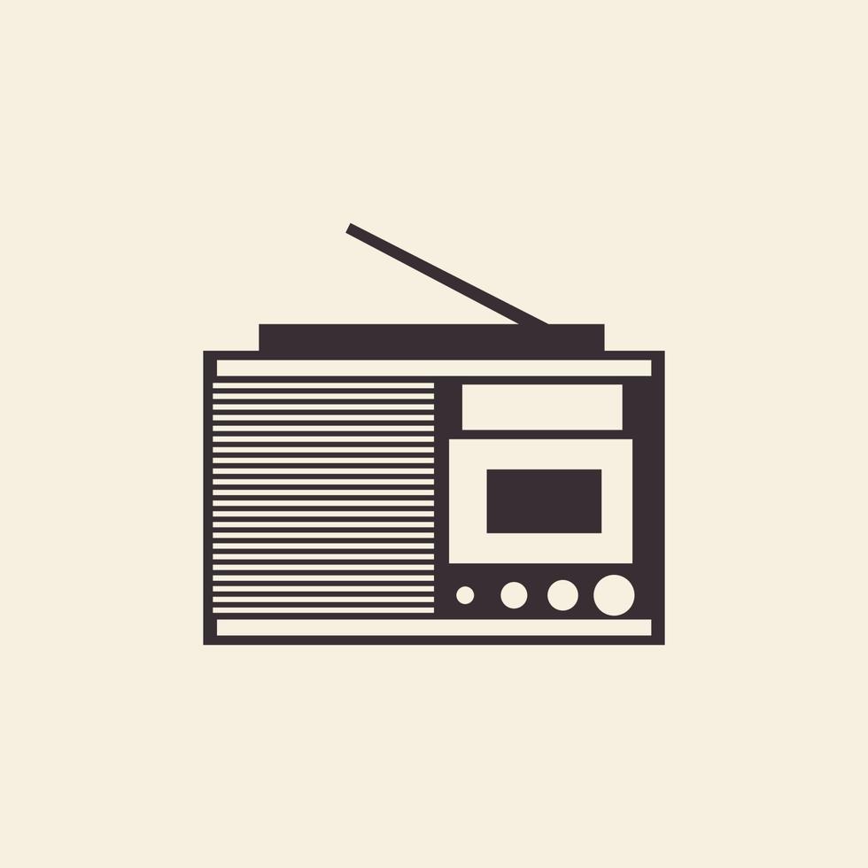 design de logotipo de rádio hipster antigo vetor gráfico símbolo ícone ilustração ideia criativa