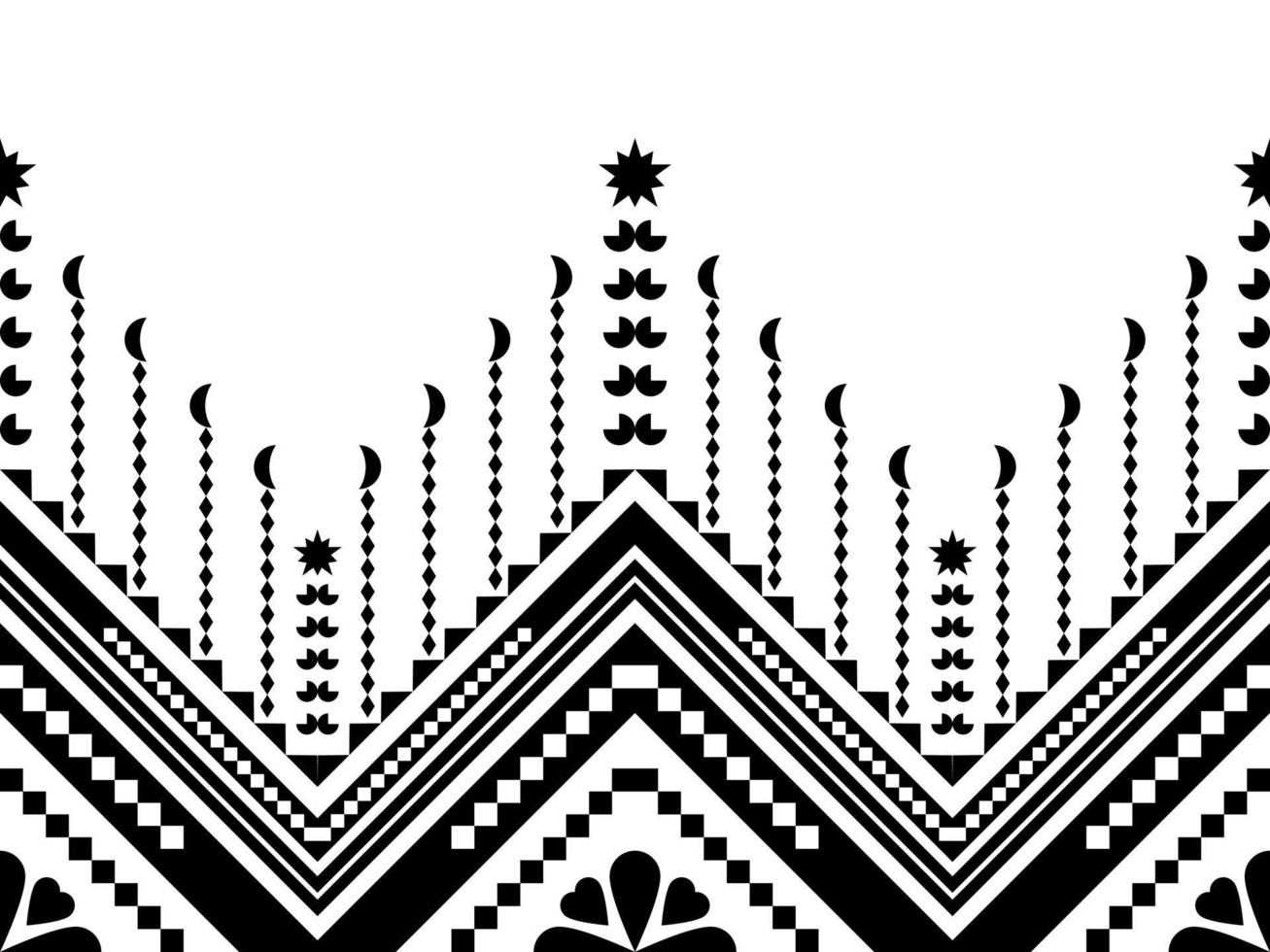 design de padrão geométrico étnico abstrato para plano de fundo ou wallpaper.ethnic impressão geométrica padrão design asteca repetindo a textura de fundo em preto e branco. tecido, design de pano, embrulho vetor