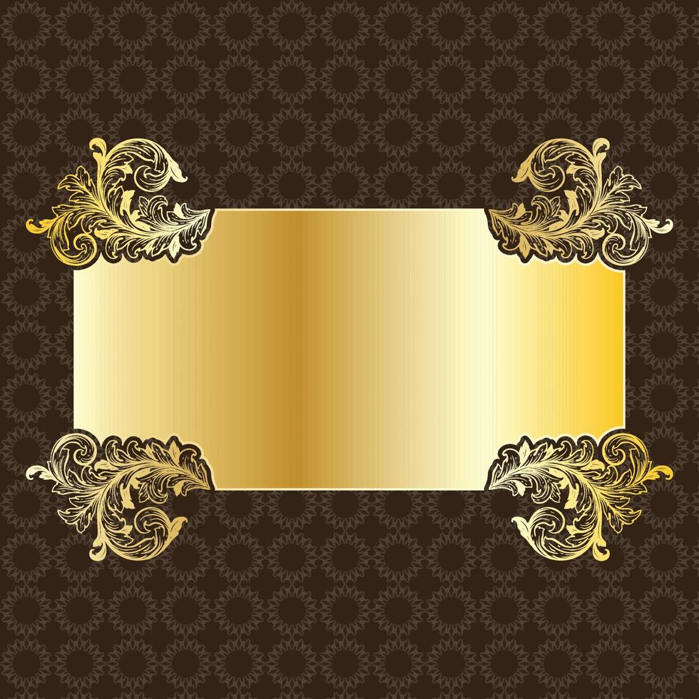 banner rótulo ouro luxo real antigo vintage menu placa placa fronteira vitoriana detalhada vetor