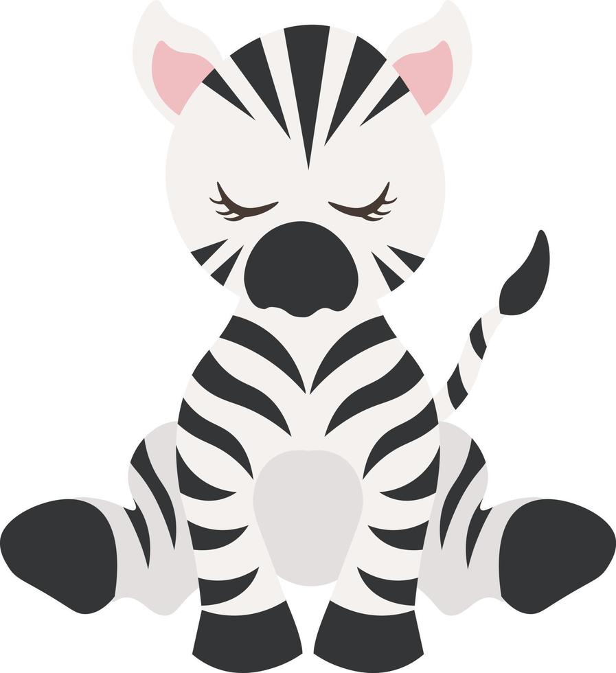 clipart de vetor de zebra dormindo fofo