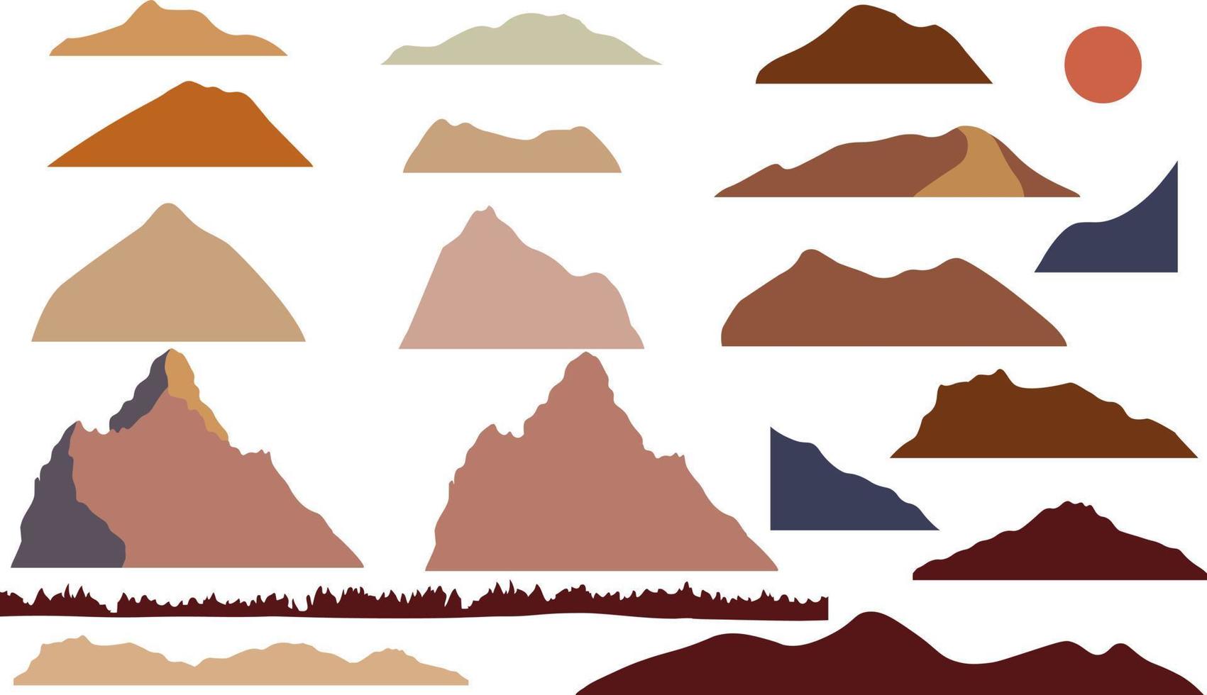 montanha abstrata de elementos para sua composição vetor