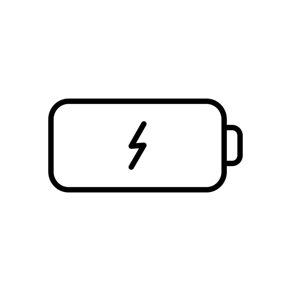 ícone de bateria simples, arte de linha vetor